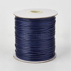 Umweltfreundliche koreanische gewachste Polyesterschnur, Mitternachtsblau, 2 mm, etwa 90 yards / Rolle (80 m / Rolle)