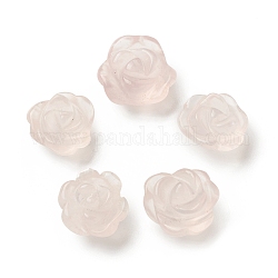 Perlas naturales de cuarzo rosa, flor, 12~16x11.5~15x7~11mm, agujero: 0.8~1 mm