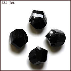 Abalorios de cristal austriaco de imitación, aaa grado, facetados, polígono, negro, 6mm, agujero: 0.7~0.9 mm