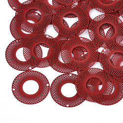 Conectores de enlaces de acero inoxidable 430, aerosol pintado, adornos de metal grabados, buñuelo, rojo, 20x0.3mm, agujero: 1.2 mm