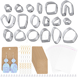 Unicraftale DIY Earring Making Finding Kit, Including 430 Stainless Steel Polymer Clay Cutters, Plastic Ear Nuts, Metal Earring Hooks & Jump Rings, OPP Bags, Earring Display Card, Mixed Color, 1.05~4.1x2~5x2~2.1cm, 118pcs/set