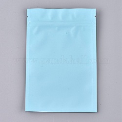 ソリッドカラーのプラスチック製ジップロックバッグ  再封可能なアルミホイルポーチ  食品保存袋  ライトスカイブルー  15x10cm  片側の厚さ：3.9ミル（0.1mm）