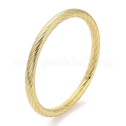 304 bracelet en acier inoxydable texturé, véritable 14k plaqué or, diamètre intérieur: 2-3/8 pouce (6.05 cm)