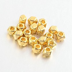 Polyhedron Alloy Finding Beads, Lead Free & Cadmium Free, Golden, 3x3x3mm, Hole: 1mm