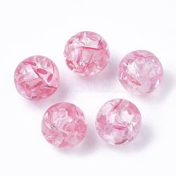 Abalorios de resina, ámbar imitación, redondo, color de rosa caliente, 22mm, agujero: 2.5 mm