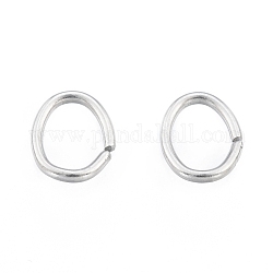 304 anelli di salto in acciaio inox, anelli di salto aperti, ovale, colore acciaio inossidabile, 6x4.5x0.7mm, 21 gauge, diametro interno: 3x4.5mm