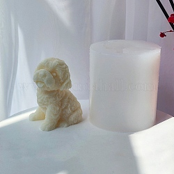 3d сидящая фигурка собачки, силиконовые Молды для свечей своими руками, для изготовления ароматических свечей, белые, 6.25x6.4x7.1 см, Внутренний диаметр: 5.3x3.6 cm