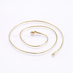 304 из нержавеющей стали coreana цепи ожерелья, с карабин-лобстерами , золотые, 17.7 дюйм (45 см), 1.3x1.3 мм