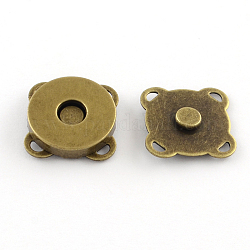 Eisen Handtasche Schnappverschlüsse, Verschluss für Handtasche Handtasche, Antik Bronze, 15x15x6.5 mm, Bohrung: 2x1 mm