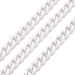 Латунная бордюрная цепь, окрашенная распылением, витая цепь, с катушкой, несварные, белые, 6x5x2 мм, 32.8 фут (10 м) / рулон