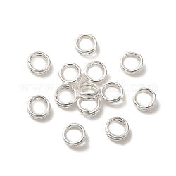 Anillos partidos de latón, sin plomo y el cadmio, anillos de salto de doble bucle, 925 plata esterlina, 24 calibre, 4x1.7mm, diámetro interior: 3 mm
