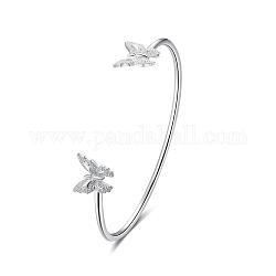 Beautiful Silver Plated Brass Butterfly Cuff Bangles Torque Bangles, 60mm