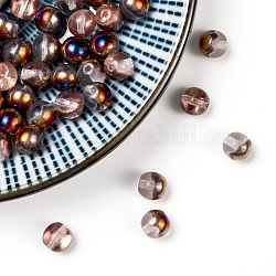 Perle di vetro ceco, tondo, cachi chiaro, 6mm, Foro: 0.8 mm, circa 360pcs/scatola