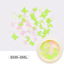 紙カボション  ファッションネイルアート装飾  蝶  芝生の緑  3~5x5~7x0.1mm  50個/箱