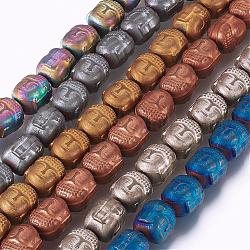 Chapelets de perles en hématite synthétique sans magnétique, Bouddha, mat, couleur mixte, 10x8.5x8mm, Trou: 1mm, Environ 40 pcs/chapelet, 15.3 pouce