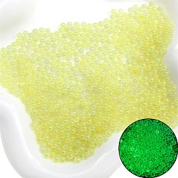 Perle di bolle luminose, fai da te 3 decorazione di arte del chiodo d mini perle di vetro, perline chiodo piccolo caviale, giallo champagne, 2~2.5mm, su 2100 pc / sacchetto.