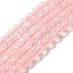 Chapelets de perles en quartz rose naturel, ronde, 6mm, Trou: 0.8mm, Environ 60 pcs/chapelet, 14.76''~14.88'' (37.5~37.8 cm)