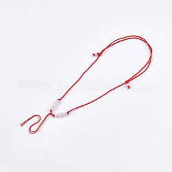 Création de collier en corde de nylon, perles de verre, rouge, 11.8 pouces ~ 25.1 pouces (30~64 cm), 1.5 mm