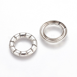 Tibetan Style Linking Rings, Circle Frames, Lead Free & Cadmium Free, Antique Silver, 17x2mm, Inner Diameter: 10mm
