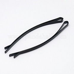 Curving Black Baking Painted Iron Hair Bobby Pins Simple Hairpin, 85x4x2mm, 20pcs/board