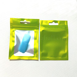 Sacchetti di plastica con chiusura a cerniera in alluminio, borse richiudibili, verde, 14.7x10.3cm, Spessore: 0.16 mm