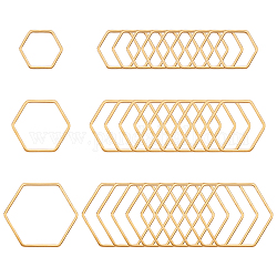 Unicraftale 60pcs 3 style 304 anneaux de liaison en acier inoxydable, hexagone, couleur mixte, 13.5~22x12~20x1mm, 20 pièces / style