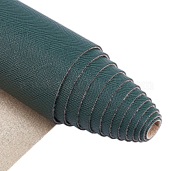 Tela de cuero de imitación, para accesorios de ropa, verde oscuro, 135x30x0.12 cm