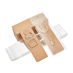 PandaHall Elite 100Pcs Cardboard Jewelry Display Cards for Keychain, with 100Pcs  Rectangle OPP Cellophane Bags, Jewelry Hang Tags, Rectangle, BurlyWood, Card: 21.5x6x0.02cm, Hole: 8mm