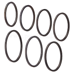 Unicraftale 14 pz 7 anelli a dito a cupola liscia lucida per donna ragazza, 304 anello in acciaio inox, elettroforesi nera, noi taglia 4 1/4~10 1/4 (15~19.9mm), 2pcs / size
