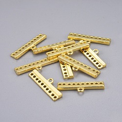 Tibetische Stil Verbinder/Normale Links, Kronleuchter Komponenten, Rechteck / Balken, Cadmiumfrei und Nickel frei und Bleifrei, golden, 9x28x2.5 mm