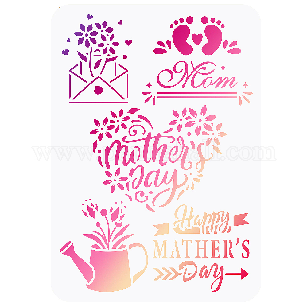 Wholesale FINGERINSPIRE Happy Mother's Day Painting Stencil 11.7x8.3 ...