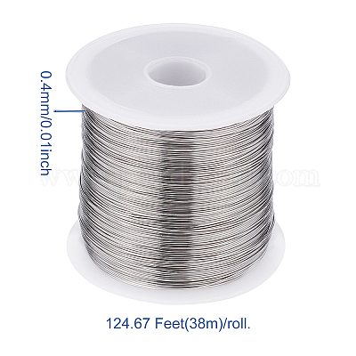 BENECREAT 26 Gauge(0.4mm) 124.6 Feet(38m) Tiger Tail Beading Wire 316  Stainless Steel Wire for Outdoor, Yard, Garden or Jewelry Making Crafts