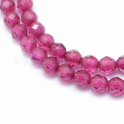 Нити бусин из красного корунда G-E411-40-3mm-1-1