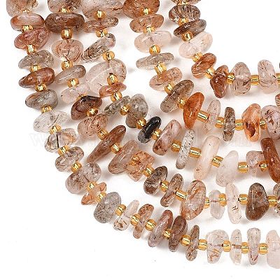 Нити бусин из рутилированного кварца из натурального черного золота&nbsp;G-F821-B04-01-1