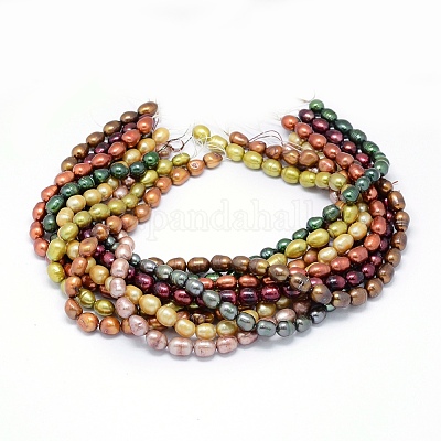 Wholesale Dyed Natural Cultured Freshwater Pearl Beads Strands 