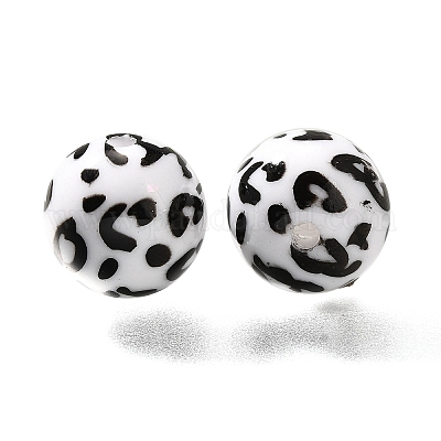 Perles acryliques opaques imprimés&nbsp;OACR-S043-07G-1