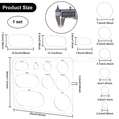 Wholesale BENECREAT Router Template Set Circle Oval Acrylic Inlay Templates  with 9pcs Stencils for Woodworking 