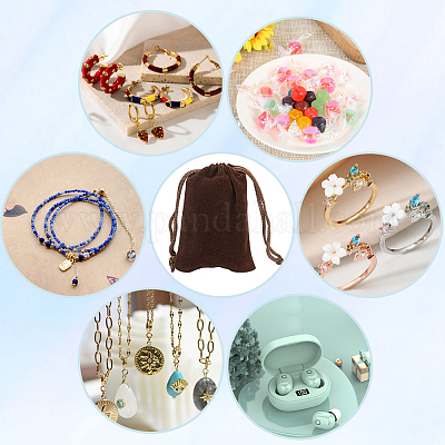 Подарочные пакеты на шнурке из бархата&nbsp;ABAG-BBC0001-10A-03-1