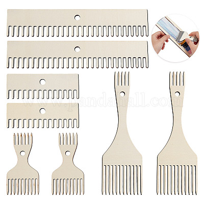 4шт набор деревянных гребней для плетения&nbsp;TOOL-WH0155-173-1