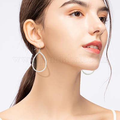 Set 4 Paia Orecchini Pendenti A Goccia Con Strass – Forma Lampadario, Multicolore – Lunghi 6 Cm Per Sposa E Cerimonie