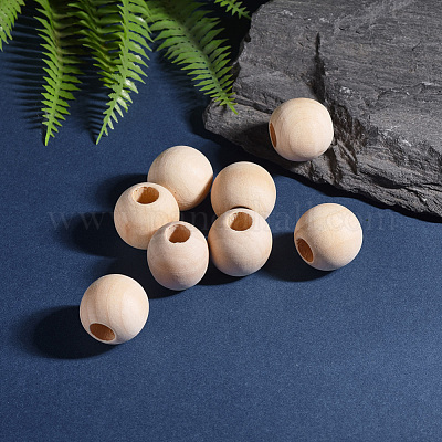 1-20Pcs Unfinished Natural Hardwood Balls Wooden Round Ball Beads