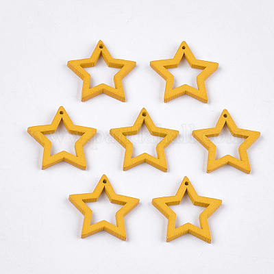 Расписные подвески из тополя&nbsp;WOOD-T021-10G-1