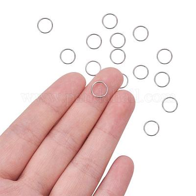 PandaHall Elite About 270 Pcs 304 Stainless Steel Split Rings Double Loop Jump Ring Close but Unsoldered Diameter 8mm Wire 23-Gauge for Jewelry Making
