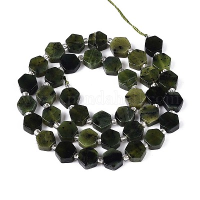 Бусы из натурального канадского нефрита G-P534-A18-01-1