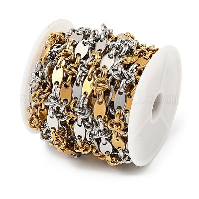 Двухцветные овальные цепи из нержавеющей стали 304 с узловатыми звеньями&nbsp;CHS-F022-03GP-1