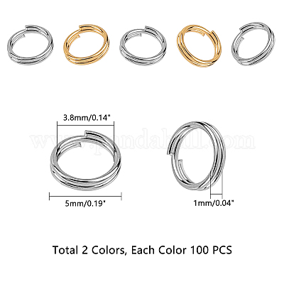 Wholesale UNICRAFTALE about 800pcs 4.5/5/7/8mm Split Key Rings