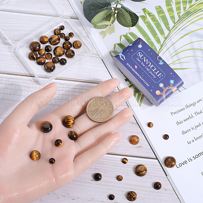 40 шт. 4 стиля натурального тигрового глаза кабошона&nbsp;G-SC0002-48-1