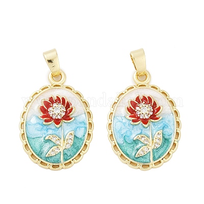 Латунные микропаве прозрачные подвески с фианитом&nbsp;LS-KK-L235-05C-G-1