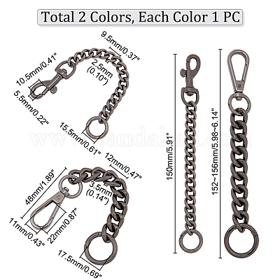 Shop WADORN 2Pcs 2 Style Aluminum & Iron Bag Curb Chains for Jewelry Making  - PandaHall Selected