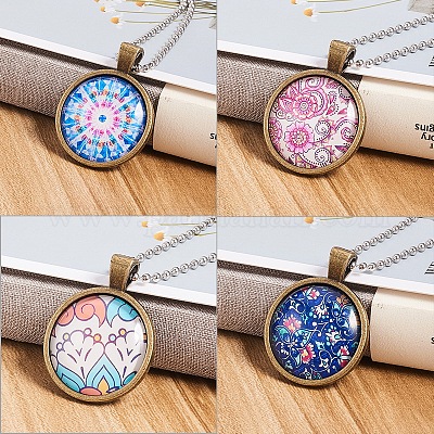 Печатные стеклянные кабошоны&nbsp;GGLA-PH0005-25mm-001-1